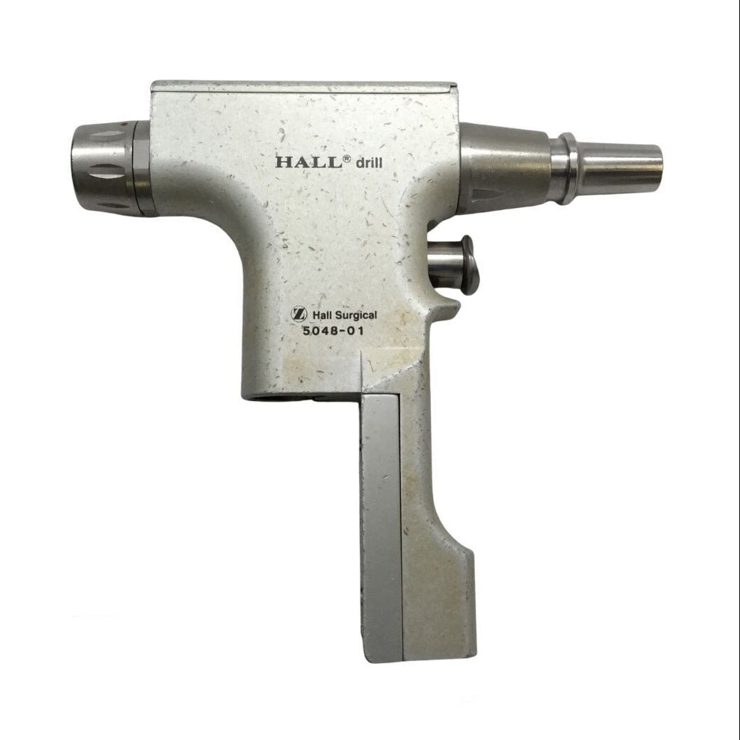 Surgical drill labeled 'HALL drill' on a white background