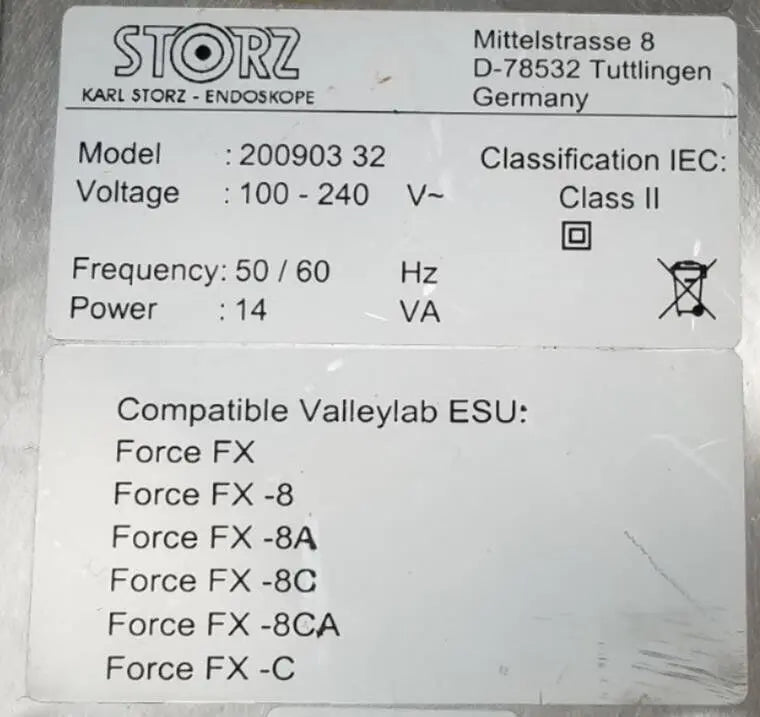 Karl Storz 20090332 Endoscopy SCB Valleylab Module Karl Storz
