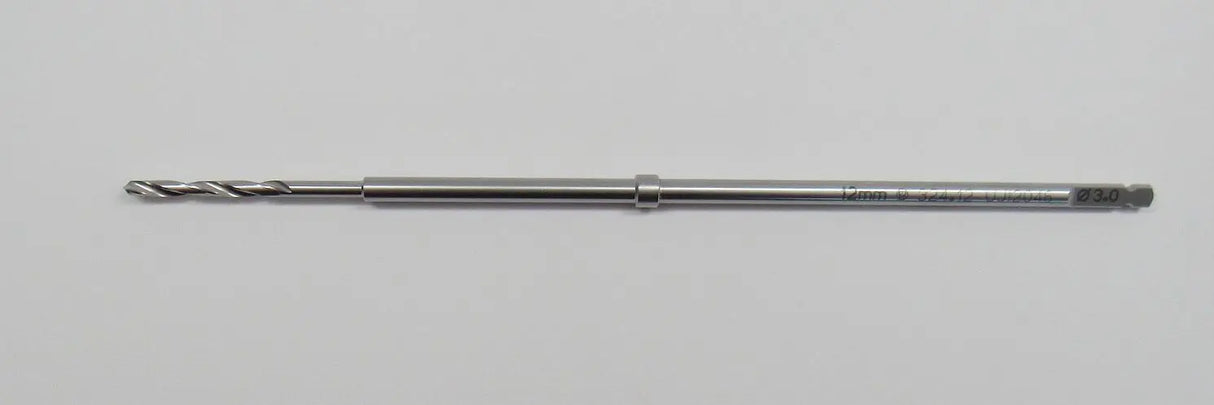 Synthes 324.12 Orthopedic 3.0mm Drill Bit with 12mm Stop 7-1/2" Synthes