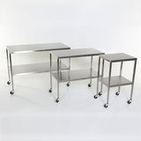 Midcentral Medical MCM-501S to 519S/551S Stainless Steel Instrument Table with Shelf Midcentral Medical