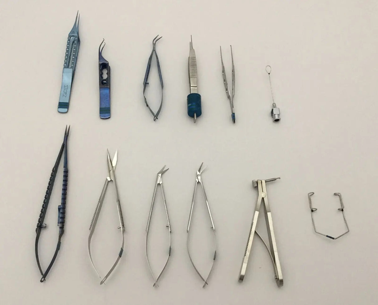 Ophthalmic Instruments Set w/ Case Set of 13 Unbranded