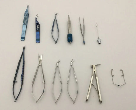 Ophthalmic Instruments Set w/ Case Set of 13 Unbranded