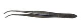 Jarit 355-101 Ophthalmic 0.8mm Wide Tip Half Curved Eye Dressing Forceps 4" Jarit