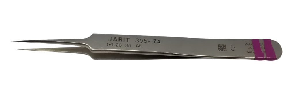 Jarit 355-174 Surgical Style #5 Straight Fine Jeweler Forceps 4-1/2"