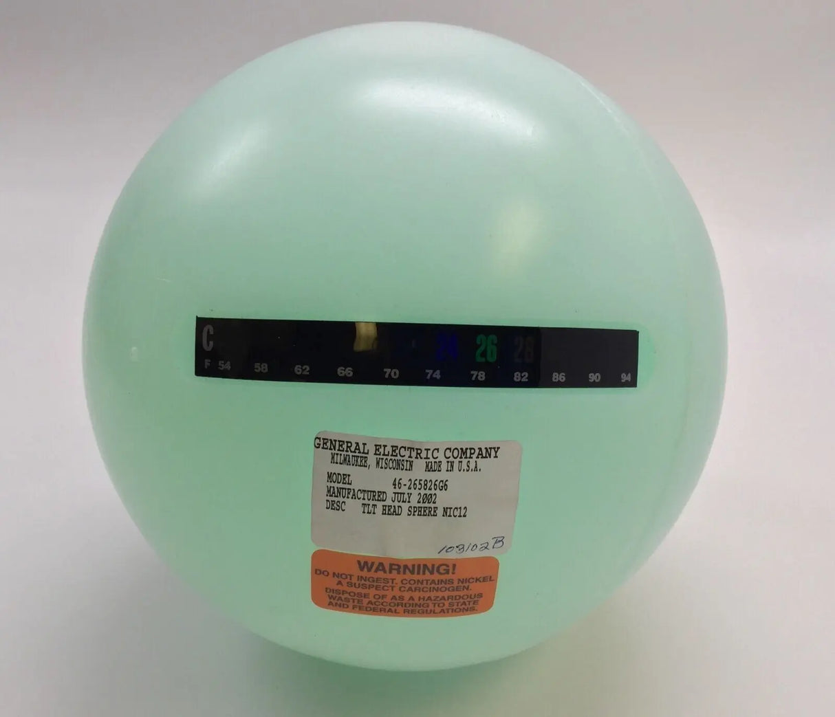 GE MRI Phantom 46-287900G3 with 46-265826G6 TLT Head Sphere w/ Head SNR GE