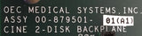 GE OEC 00-879501 Miniview 6800 C-Arm Disk Back Plane Board GE