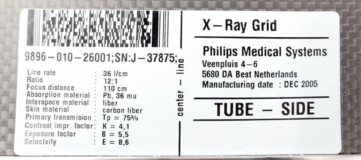 Philips 9896-010-26001 X-Ray Anti-Scatter Grid Digital Radiography Primis Medical