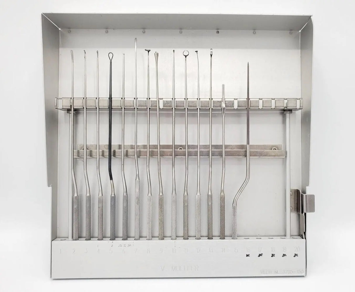 V. Mueller Rhoton Trans-Sphenoidal 14-Piece Instrument Set and Case Neurology Primis Medical