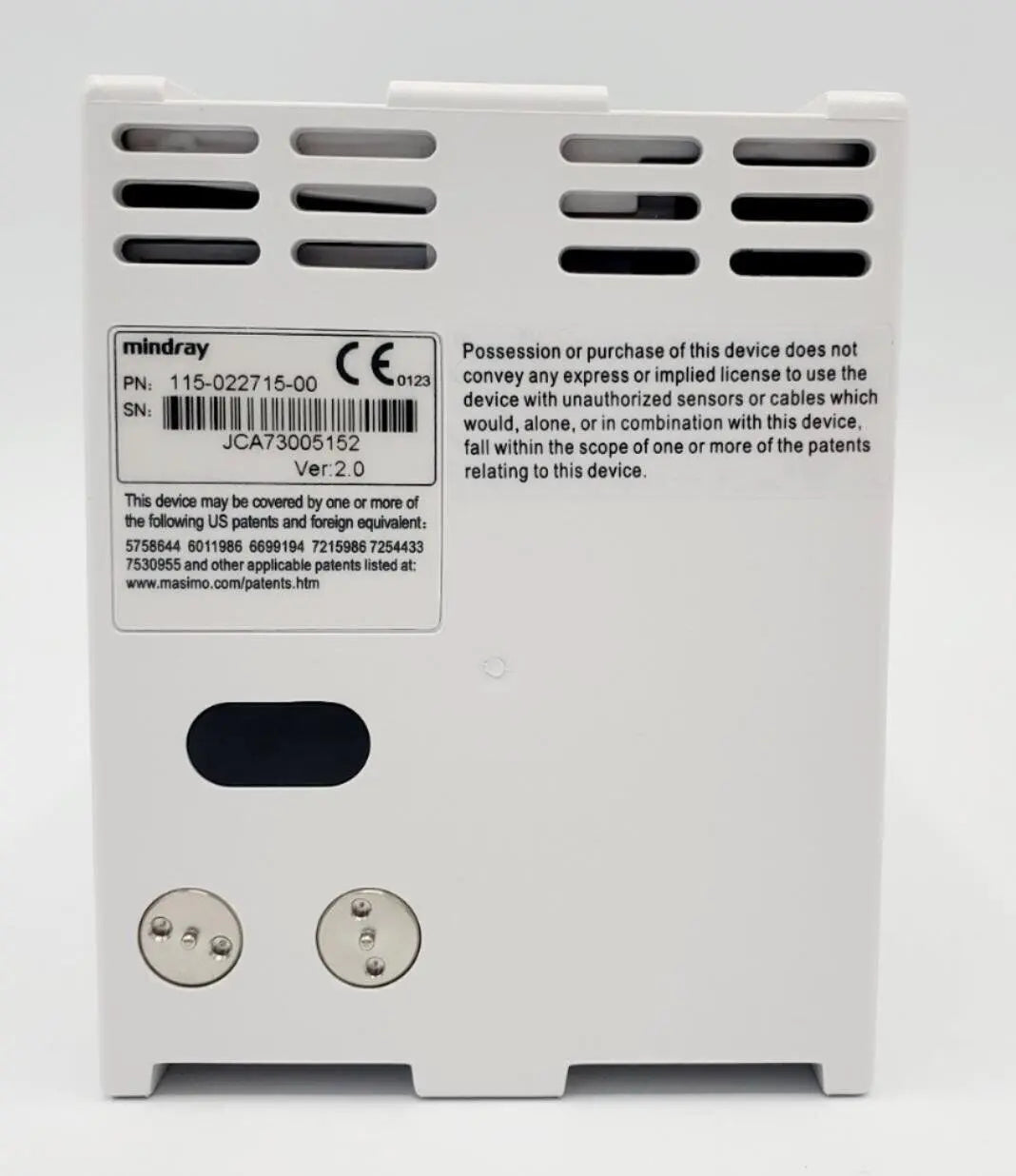 Mindray MPM Masimo Set Mortara Module SpO2/ ECG/ NIBP/ 2-IBP 2-Temp V 2.0 115-022715-00 Mindray