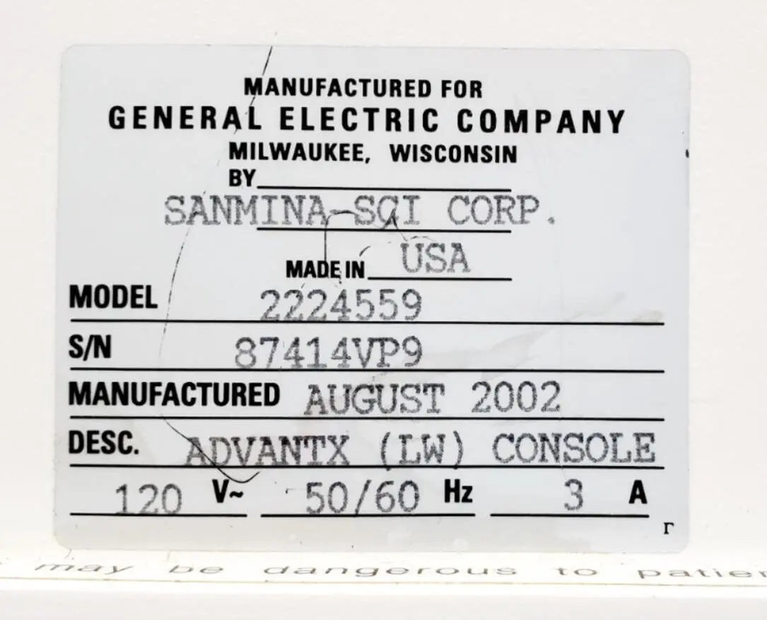 GE Advantx DRS 3.2 Legacy RAD Fluoro Room Console 2224559 GE