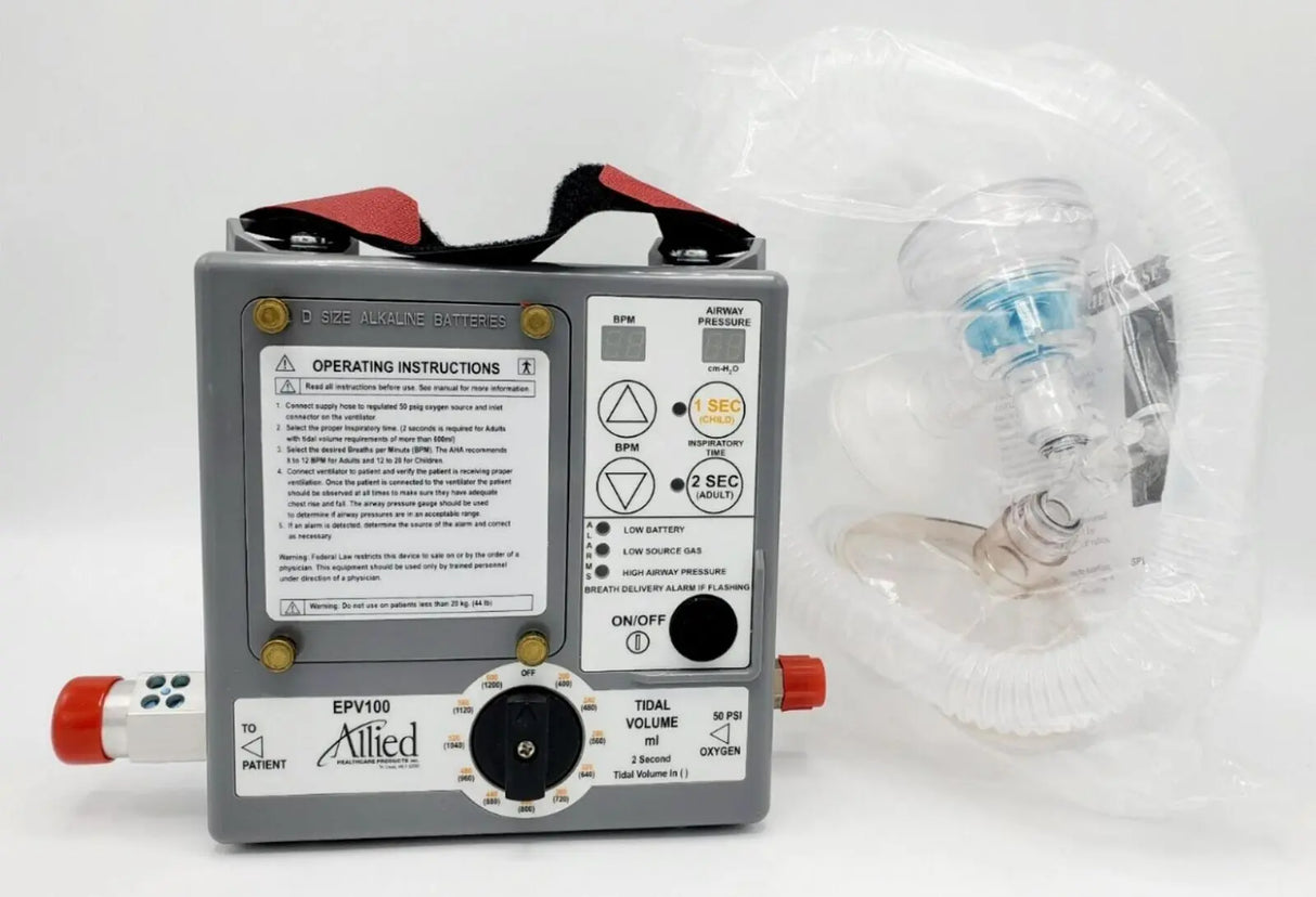 Allied Medical EPV100 Portable Ventilator with Breath Assistant Control & Circuit Certified Allied Medical