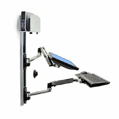Ergotron 45-253-026 LX Wall Mount System with a Small CPU Holder Ergotron