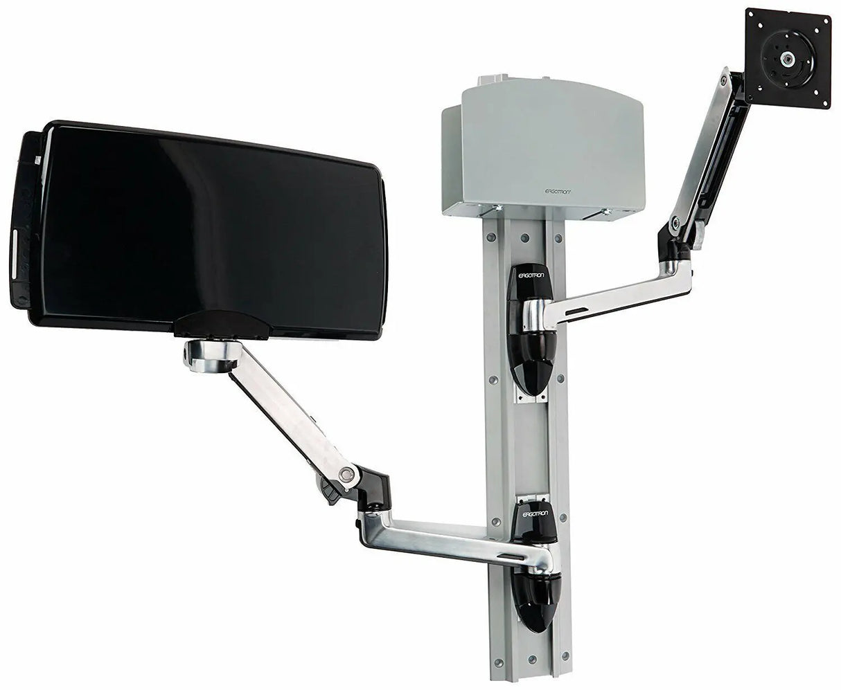 Ergotron 45-253-026 LX Wall Mount System with a Small CPU Holder Ergotron