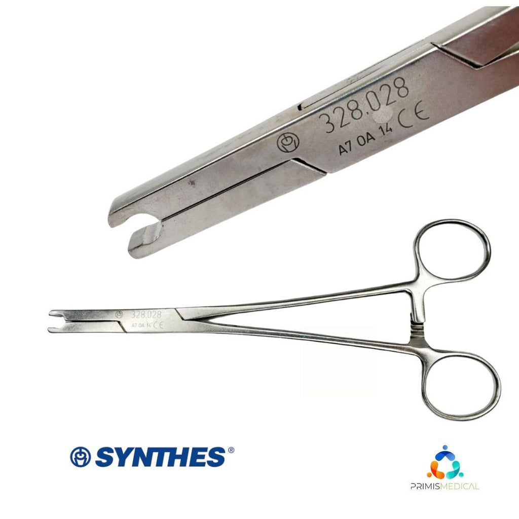 Synthes 328.028 6.0mm Scissor Grip Straight Holding Forceps 7-3/4"