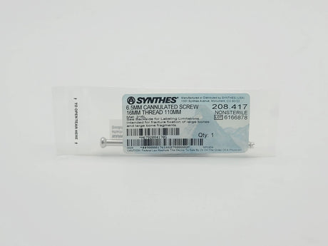 Synthes 208.417 6.5mm Cannulated Screw 16mm Thread 110mm Synthes