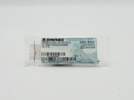 Synthes 280.800 Dhs/dhs Lag Screw 12.7mm Thread/80mm Synthes