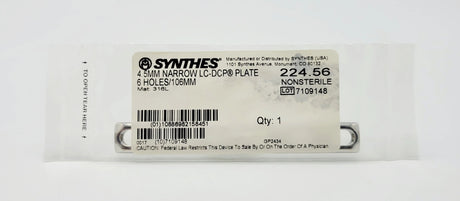 Synthes 224.56 4.5mm Narrow Lc-dcp Plate 6 Holes/106mm Synthes