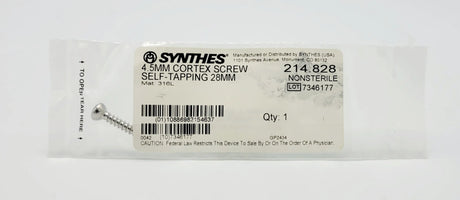 Synthes 214.828 4.5mm Cortex Screw Self-tapping 28mm Synthes