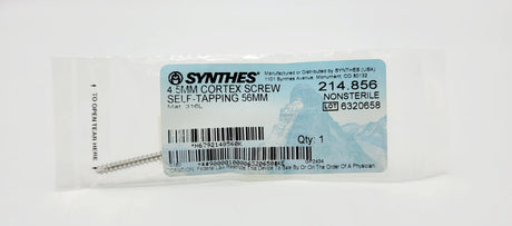 Synthes 214.856 4.5mm Cortex Screw Self-tapping 56mm Synthes