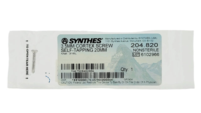 Synthes  204.820 3.5MM CORTEX SCREW SELF-TAPPING 20MM Synthes