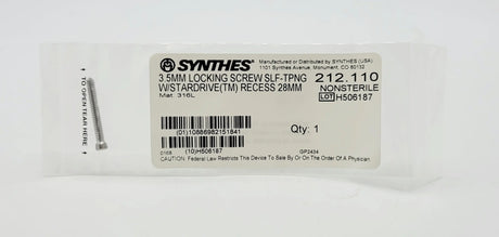 Synthes  212.110 3.5MM LOCKING SCREW SELF-TAPPING W/STARDRIVE(TM) RECESS 28MM Synthes