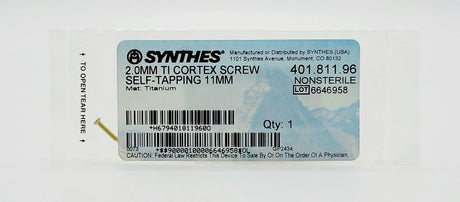 Synthes  401.811.96 2.0MM TI CORTEX SCREW SELF-TAPPING 11MM Synthes