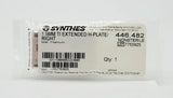 Synthes 446.482 1.5mm TI Extended H-Plate Right Synthes