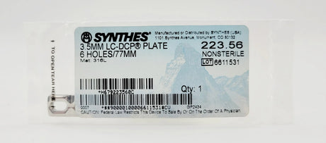 Synthes 223.56 3.5mm LC-DCP Plate 6 Holes/77mm Synthes