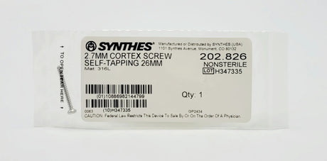Synthes  202.826 2.7MM CORTEX SCREW SELF-TAPPING 26MM Synthes