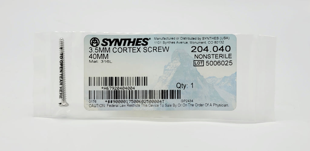 Synthes  204.040 3.5MM CORTEX SCREW 40MM