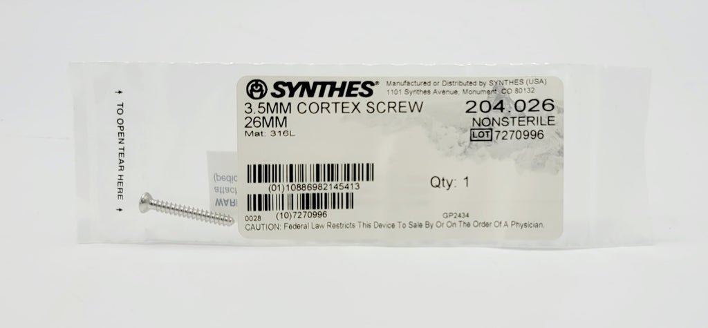 Synthes  204.026 3.5MM CORTEX SCREW 26MM