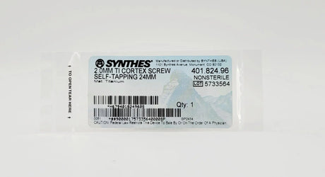 Synthes 401.824.96 2.0mm TI Cortex Screw Self-Tapping 24mm Synthes