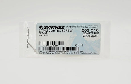 Synthes  202.018 2.7MM CORTEX SCREW 18MM Synthes
