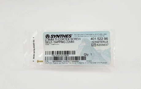 Synthes  401.522.96 2.4MM TI CORTEX SCREW SELF-TAPPING 22MM Synthes