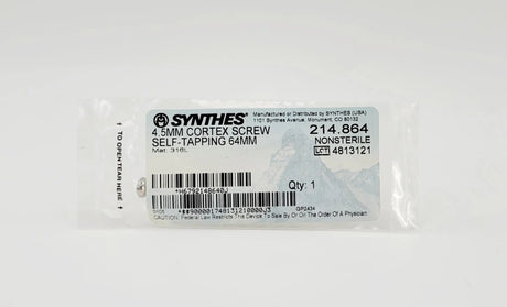 Synthes 214.864 4.5mm Cortex Screw Self-Tapping 64mm Synthes