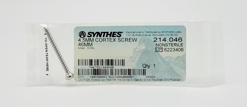 Synthes 214.046 4.5mm Cortex Screw 46mm