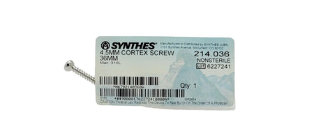 Synthes 214.036 4.5mm Cortex Screw 36mm Synthes