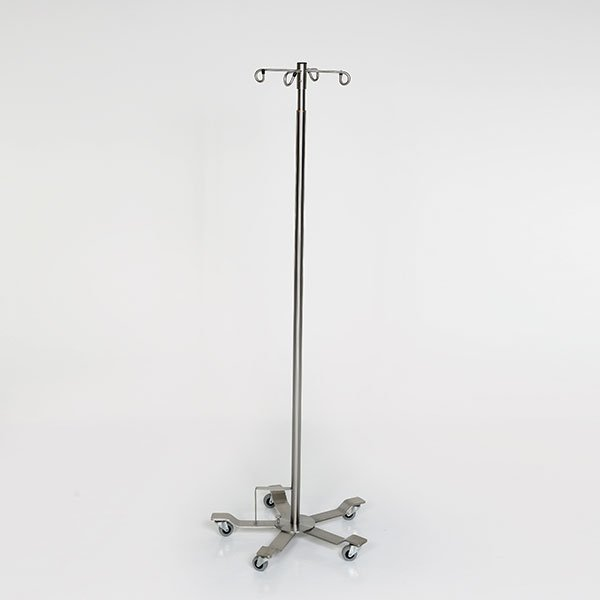 Midcentral Medical MCM-290 Stainless Steel Foot Controlled IV Pole 4 Hook Top Midcentral Medical