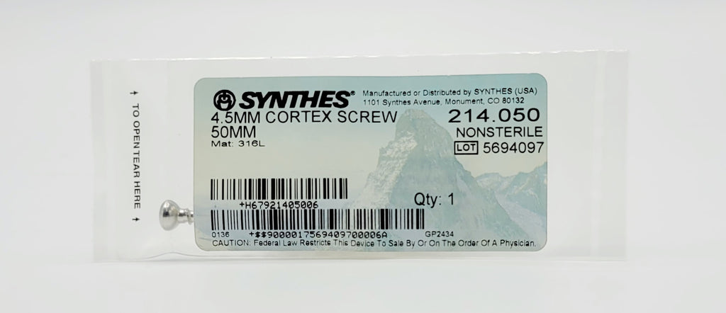 Synthes 214.050 4.5mm Cortex Screw 50mm