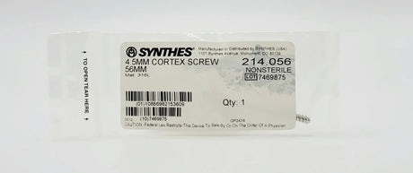 Synthes 214.056 4.5mm Cortex Screw 56mm Synthes