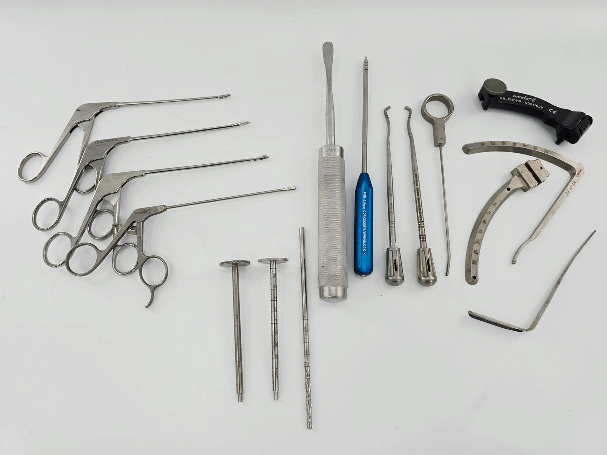 Arthrex Knee Meniscal Root 15 Piece Surgical Instrument Set w/ Pan & Lid Arthrex