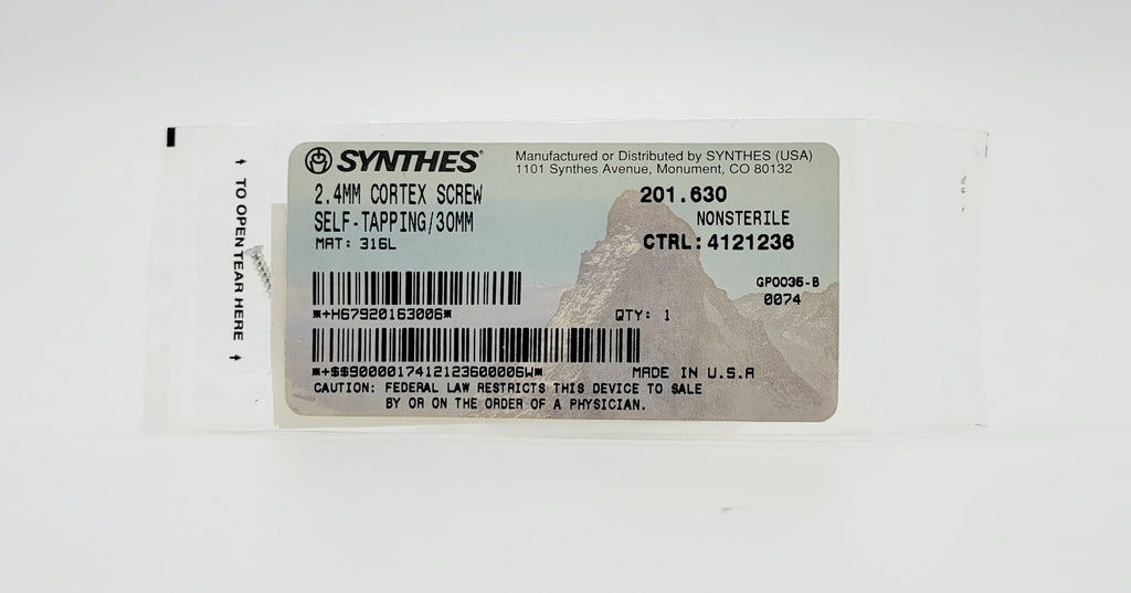 Synthes 201.630 2.4mm Cortex Screw Self-tapping/30mm