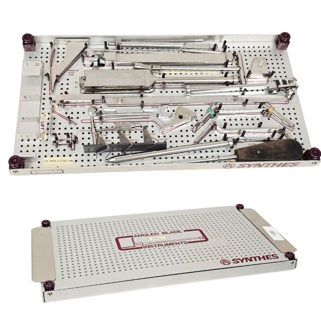 Synthes Angled Blade Plate Osteotomy Instrument Set 22pc with Original Metal Case - Pre-Owned Synthes