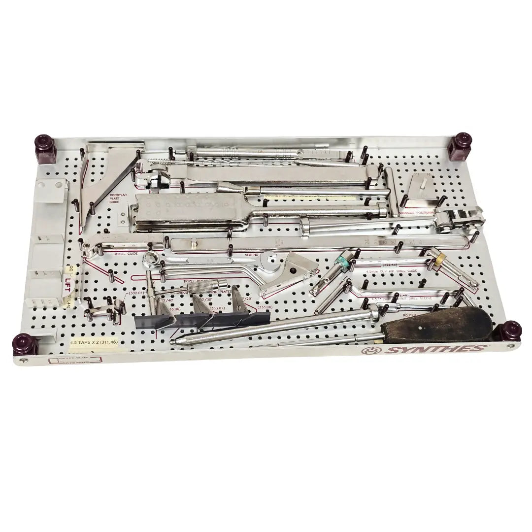 Synthes Angled Blade Plate Osteotomy Instrument Set 22pc with Original Metal Case - Pre-Owned Synthes