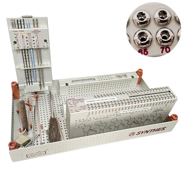 Synthes 7.0mm & 7.3mm Large Cannulated Screw System Instrument & Implants Set Synthes