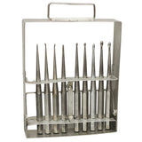 Richards 11-0308 Autoclavable Hexagonal Handle Orthopaedic Surgical Curettes Set (9 Pieces: Sizes #000 to #6) Richards
