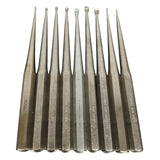Richards 11-0308 Autoclavable Hexagonal Handle Orthopaedic Surgical Curettes Set (9 Pieces: Sizes #000 to #6) Richards