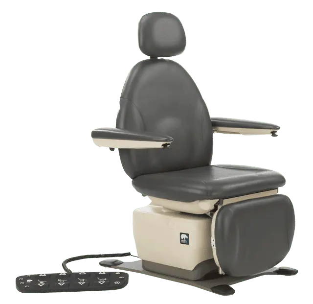 MTI 550 Podiatry & Wound Care Chair - Mobile Base, Rear Steer, 100-240V, 25 in Seat, 725 lb Capacity (Product 550-003-22) MTI