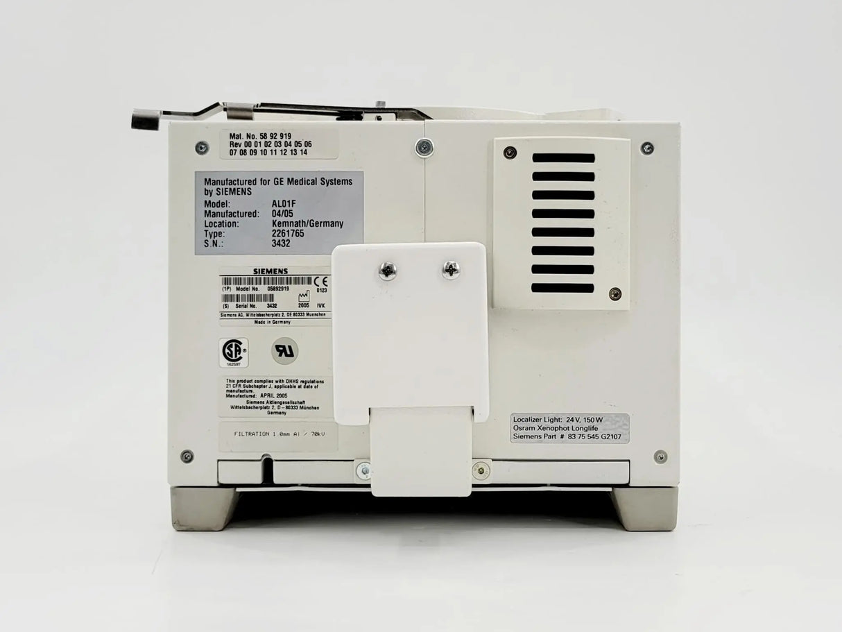 Siemens 05892919 AL01F Collimator DOM 2005 Siemens