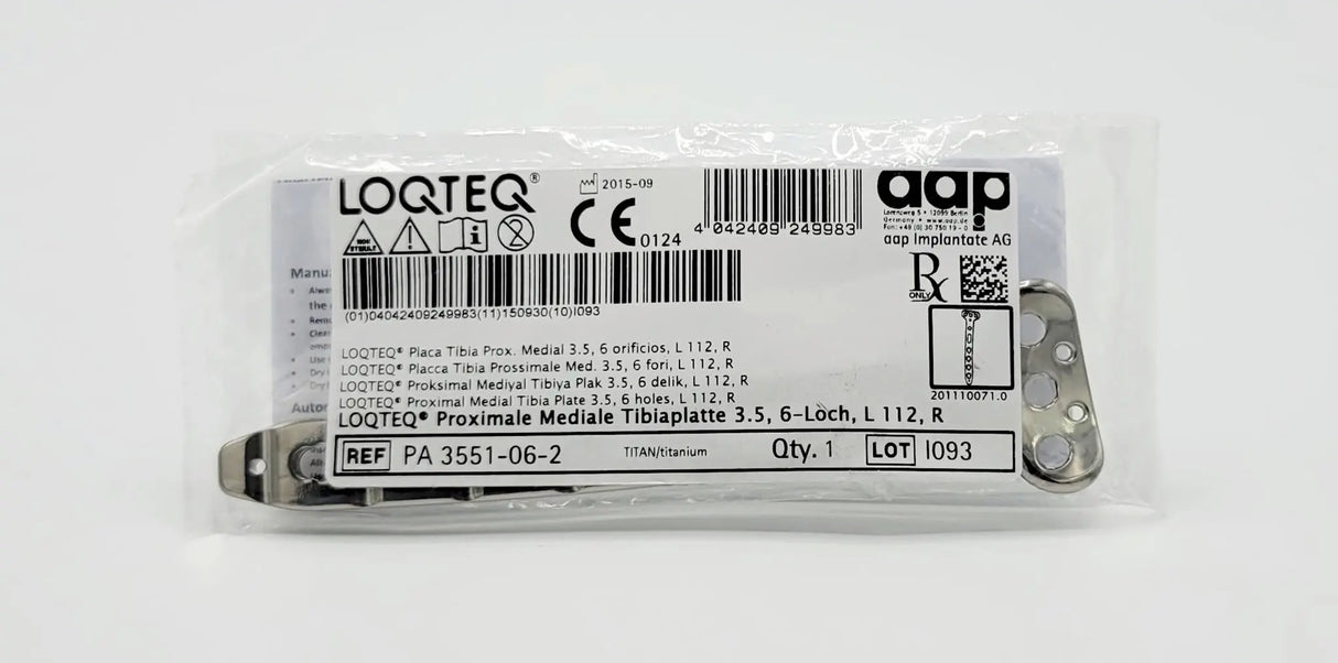aap Implantate AG PA 3551-06-2 LOQTEQ Proximal Medial Tibia Plate 3.5, 6 holes, L 112, R aap Implantante